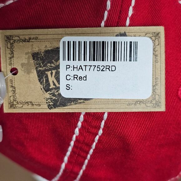 KBETHOS Vintage " All American Babe" Red Distressed Ball Cap, Trucker's Hat NWT - Picture 7 of 8